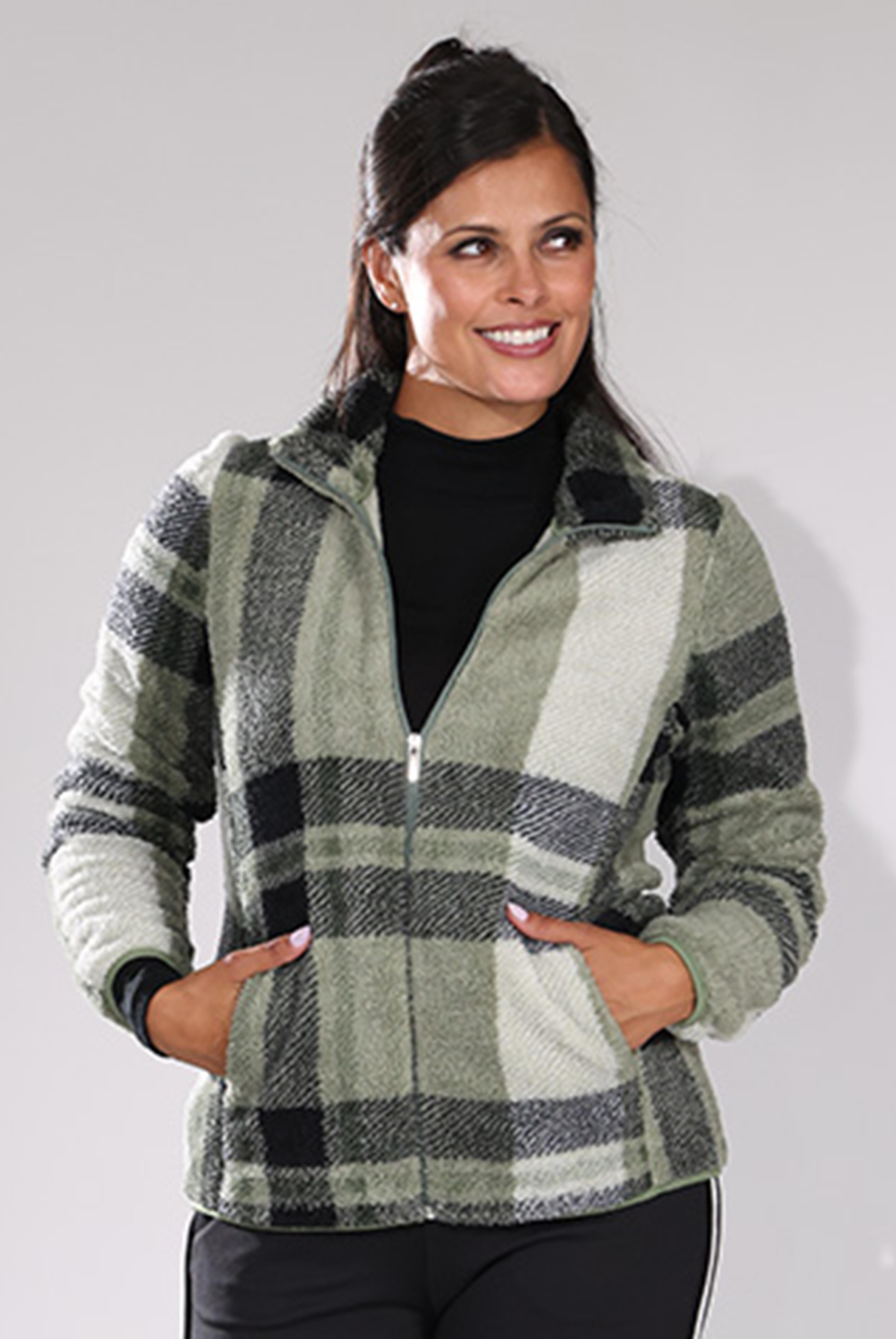 3422D1|OLIVE NAVY CHECK