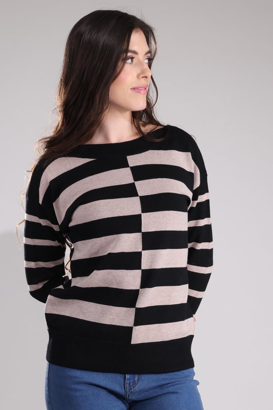 7322B1|BLACK/OATMEAL