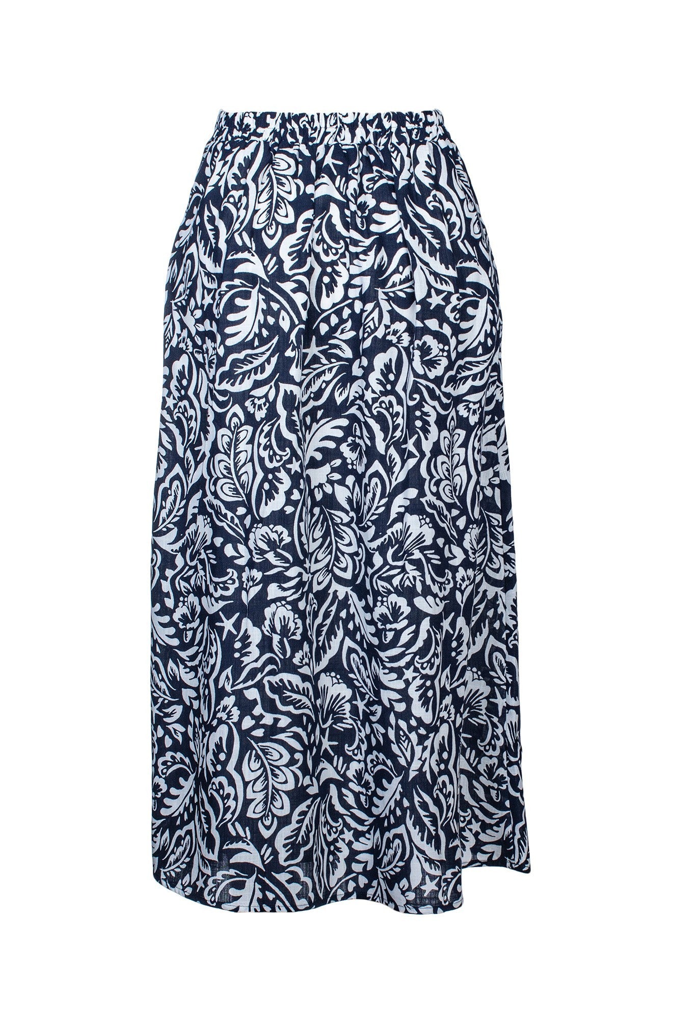 7373C1|NAVY IVORY LEAF