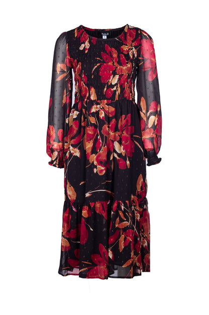 8587B1|RED BLACK FLOWER