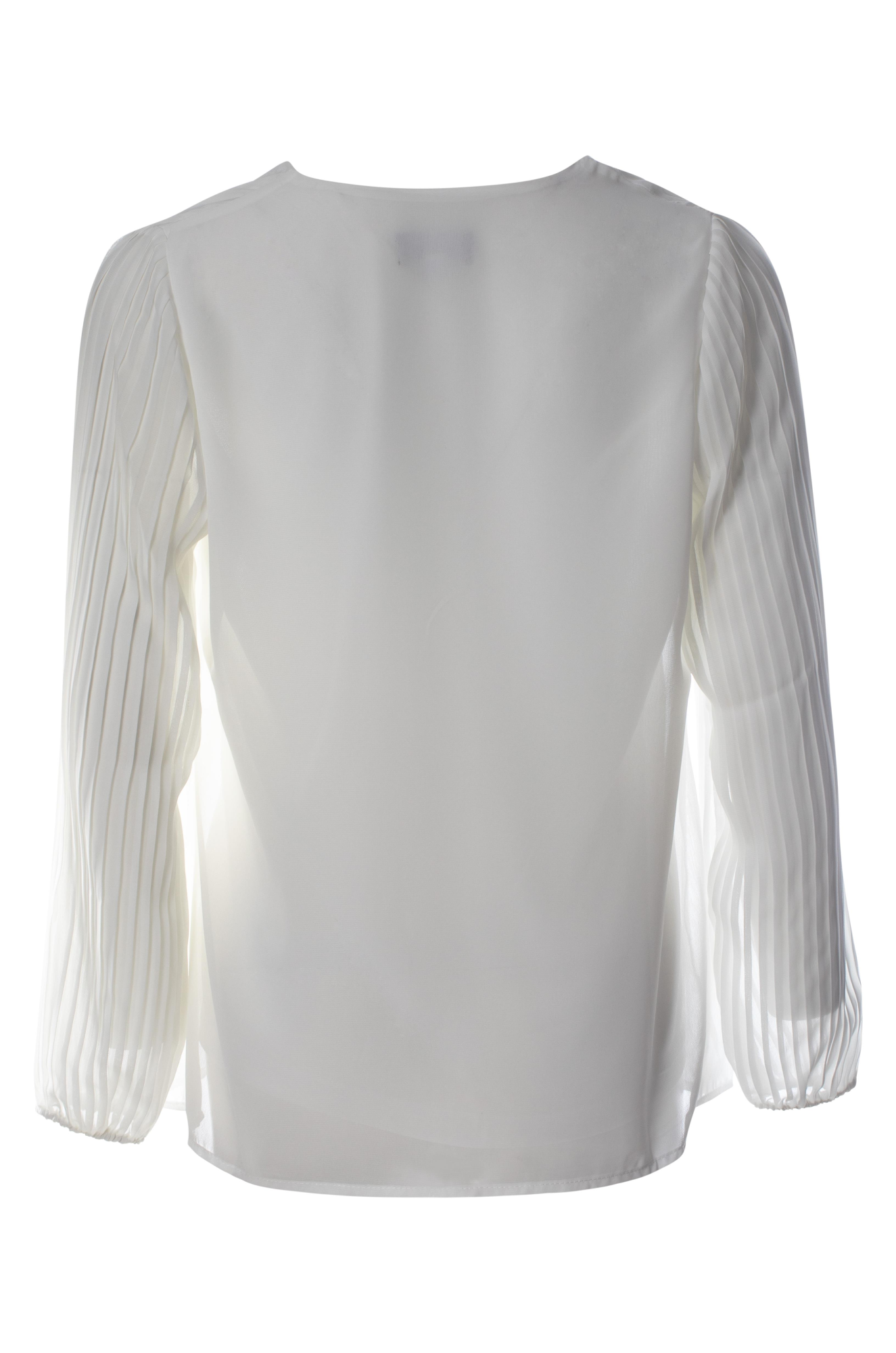 Pleated Sleeve Chiffon Top | IVORY | 8542ZZ – Ballentynes Fashion Central