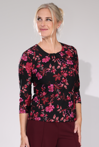 9121D1|WINE BLACK FLORAL