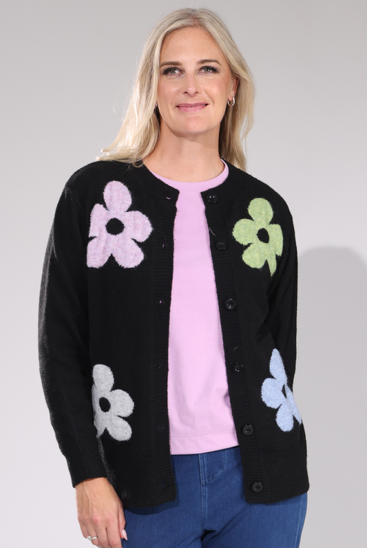 6741D1|MULTI FLOWER ON BLACK