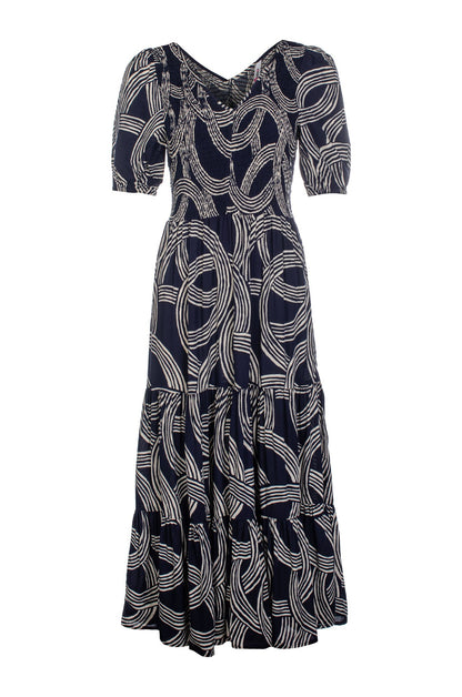 3354C1|NAVY IVORY CIRCLES