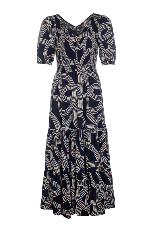 3354C1|NAVY IVORY CIRCLES