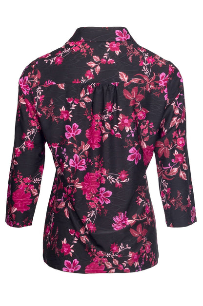 9122D1|RED BLACK FLOWER