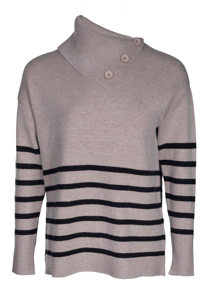 7325B1|OATMEAL/BLACK STRIPE