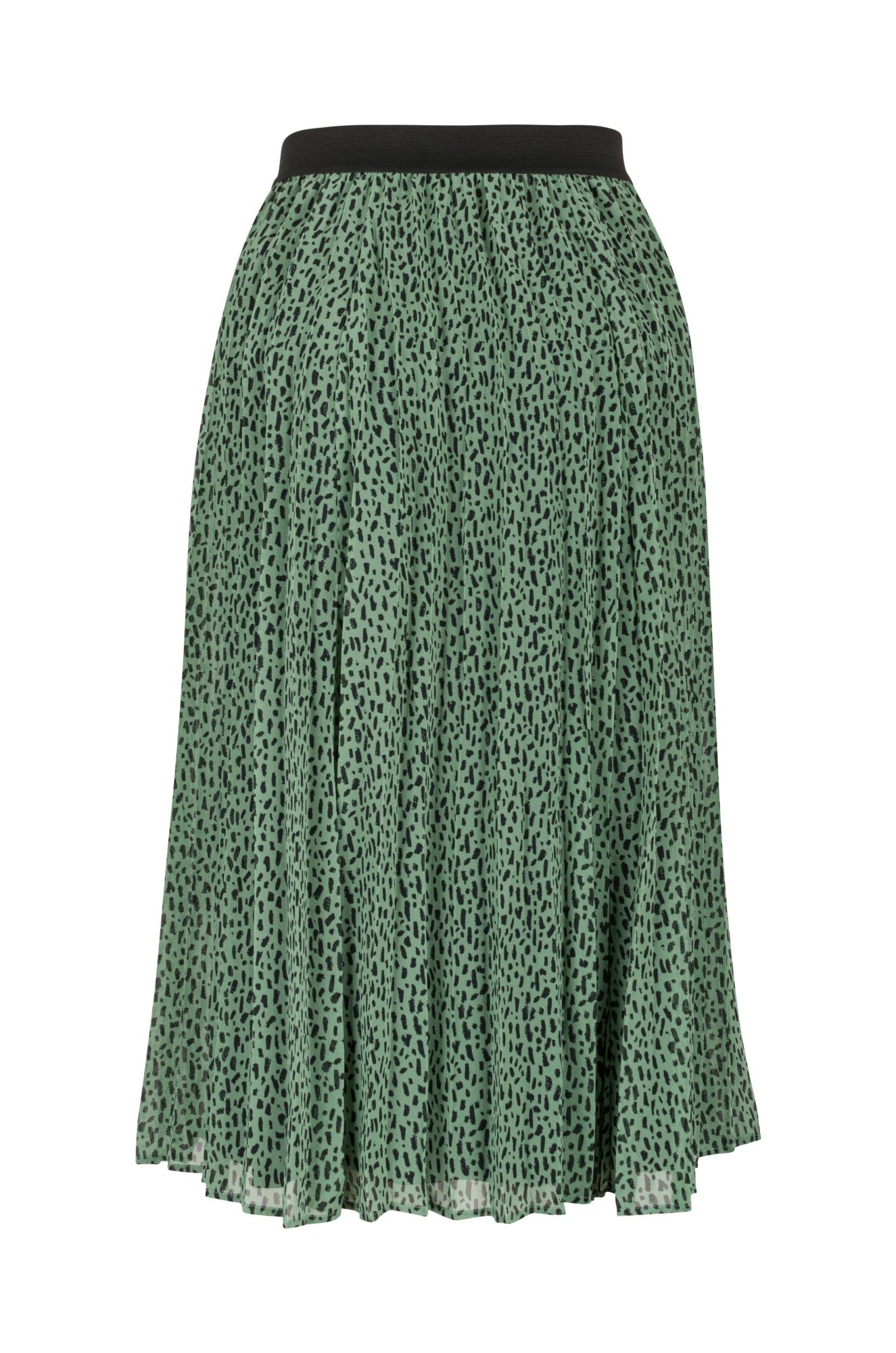 Printed & pleated Chiffon Skirt | SAGE BLACK DASH | 0101ZR ...