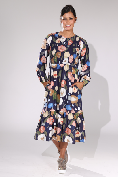 7665D1|NAVY MULTI POPPY