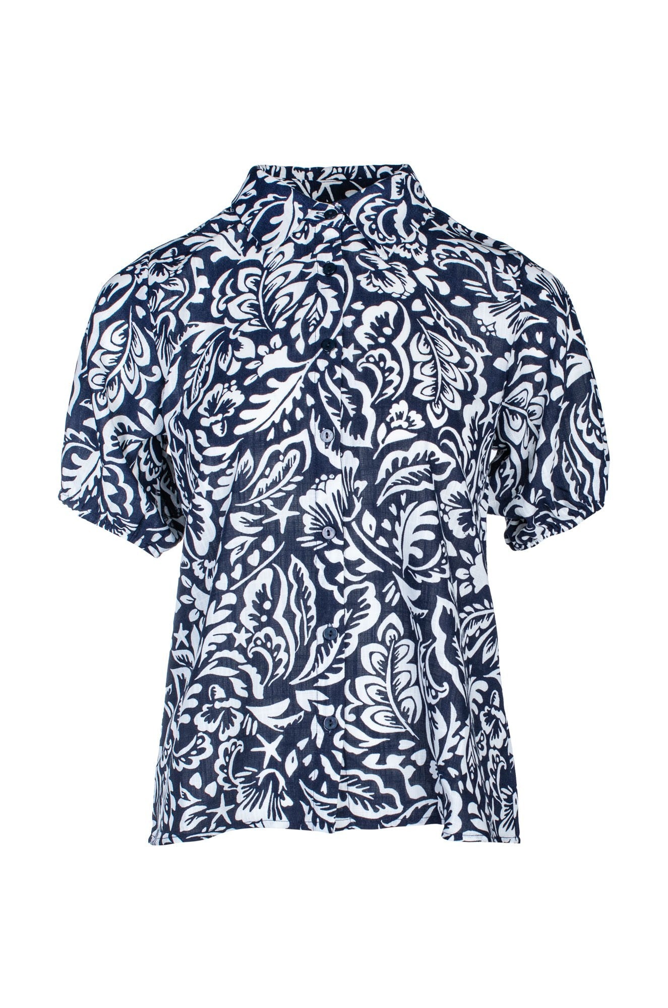 7372C1|NAVY IVORY LEAF