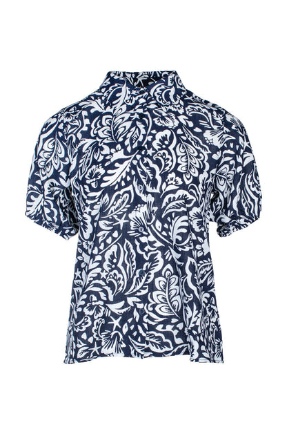 7372C1|NAVY IVORY LEAF