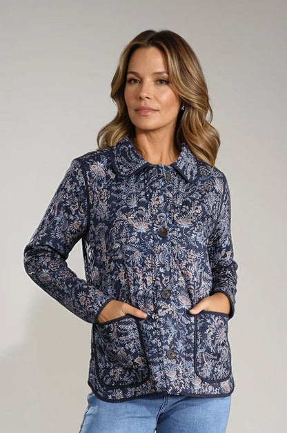 6442B1|NAVY TAUPE PAISLEY