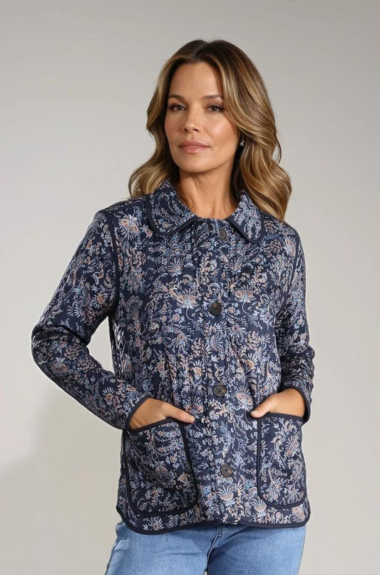 6442B1|NAVY TAUPE PAISLEY