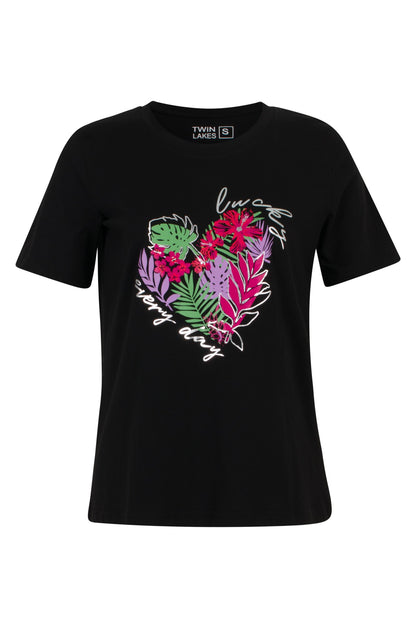 3407C1|TROPICAL HEART ON BLACK