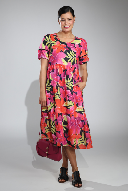 7383C1|CERISE BLACK HIBISCUS