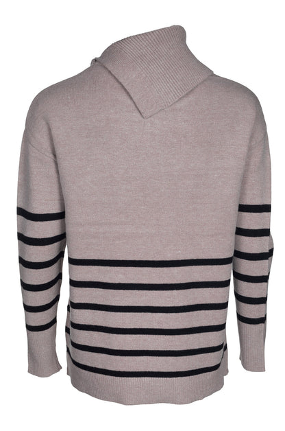 7325B1|OATMEAL/BLACK STRIPE