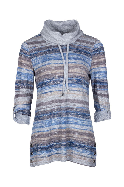 7913B1|BLUE IVORY PAINTD STRIPE