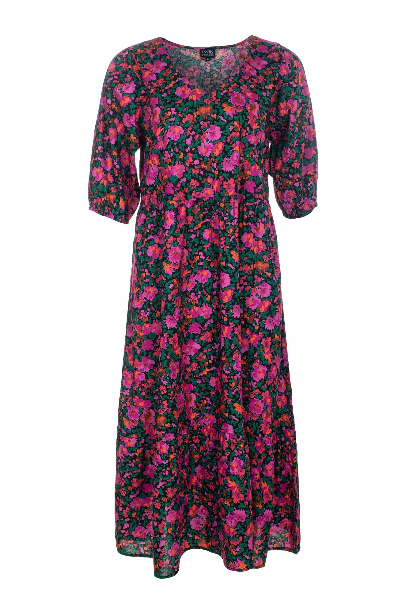 6521C1|BLACK MAGENTA FLORAL
