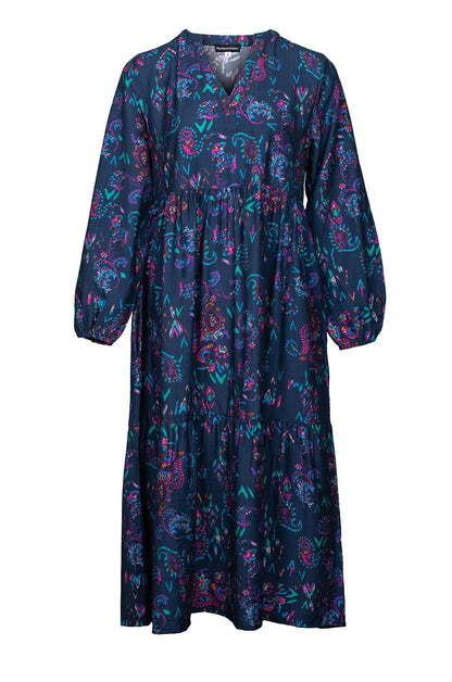 7666D1|NAVY CERISE PAISLEY