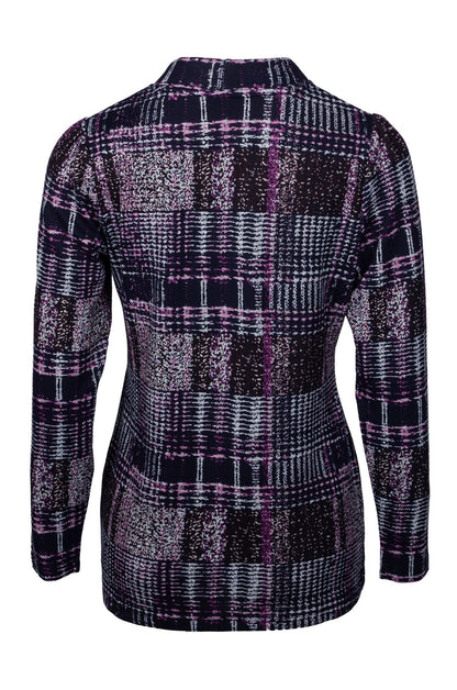 7902B1|NAVY PURPLE CHECK