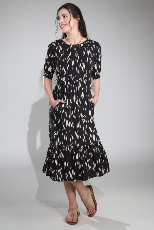7337C1|BLK TAUPE BRUSHSTROKE