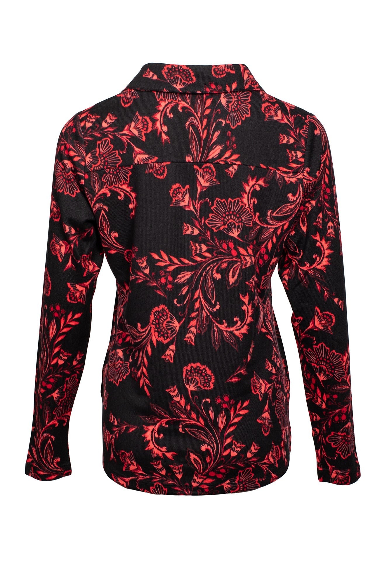 7904D1|RED BLACK FLOWER