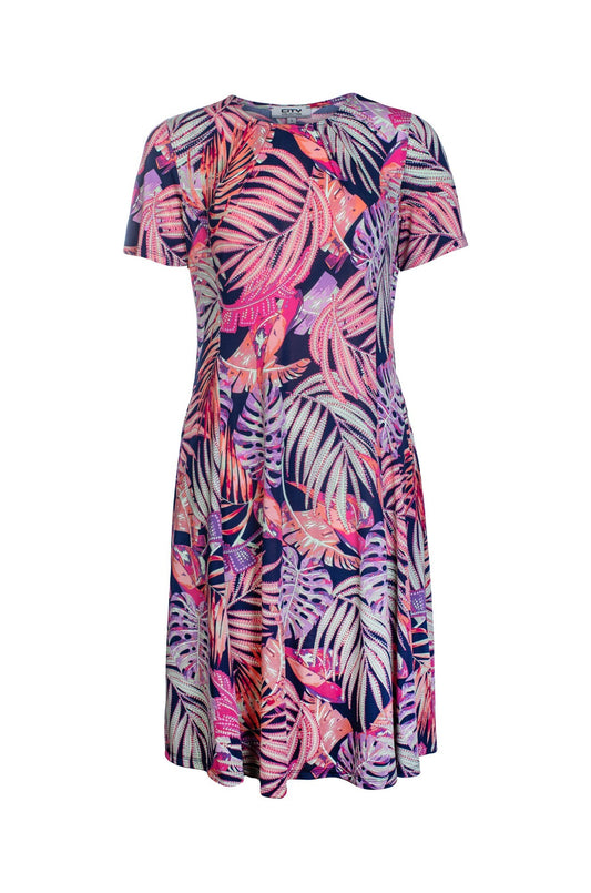 7434C1|NAVY MULTI PALM PUFF