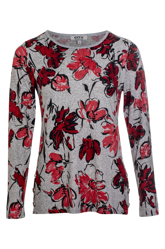 7903BR|RED BLACK FLOWER