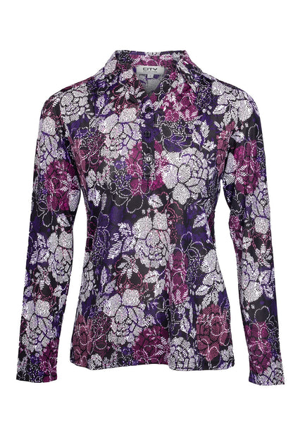 7405D1|PURPLE BLACK FLOWER