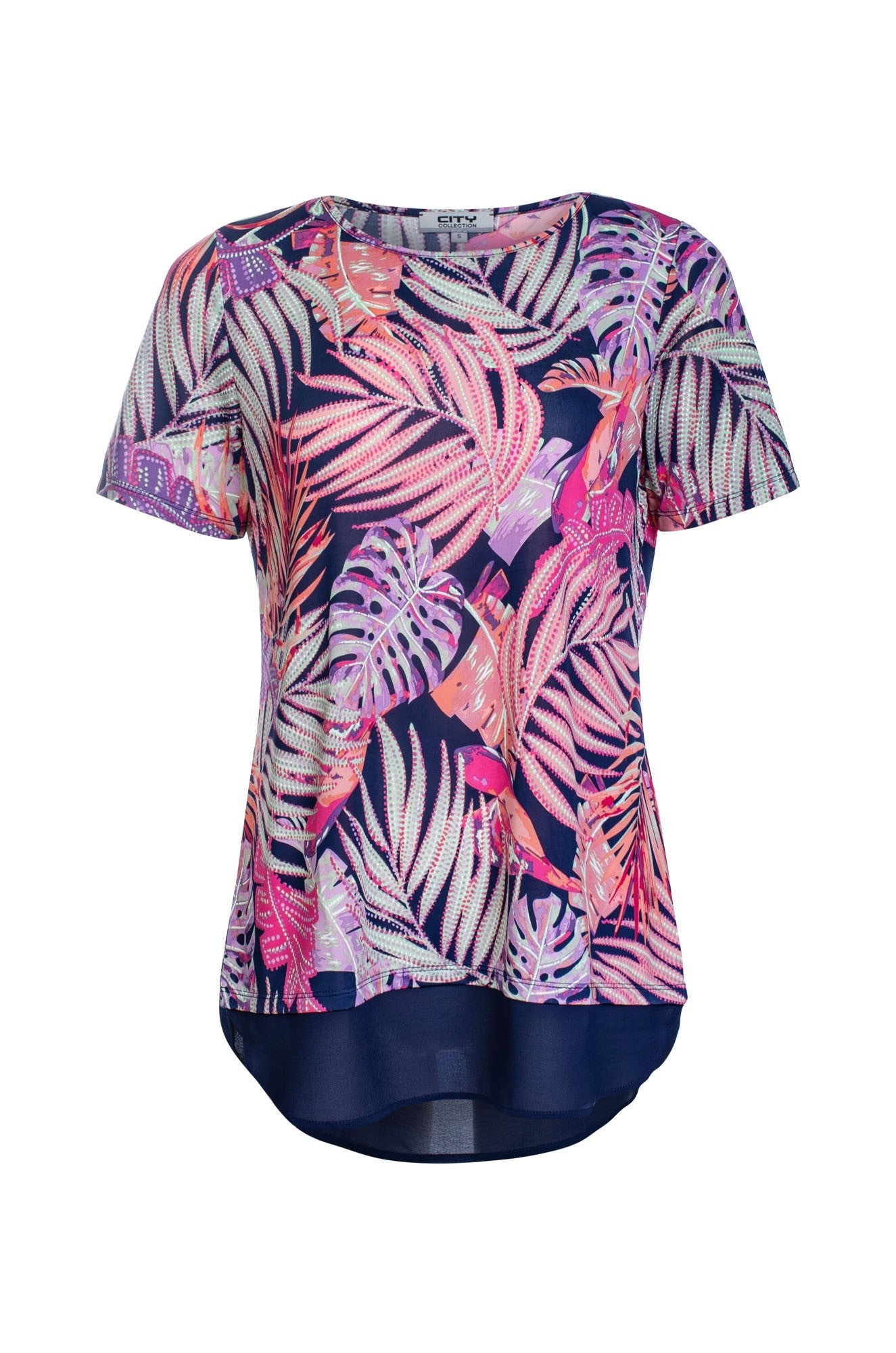 7411C1|NAVY MULTI PALM PUFF