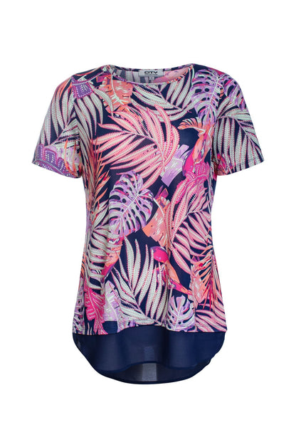 7411C1|NAVY MULTI PALM PUFF