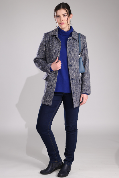 8031B1|INDIGO HERRINGBONE