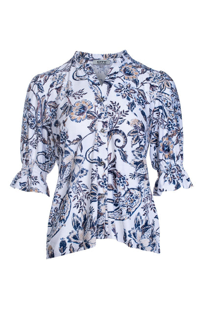 7413C1|INDIGO TAUPE PAISLEY