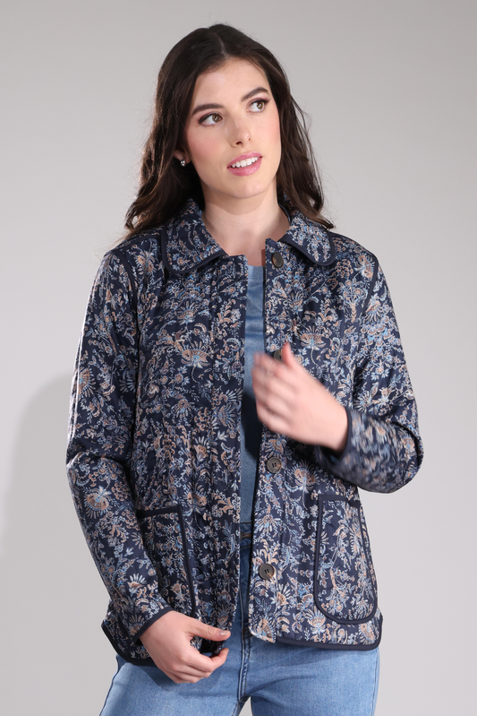 6442B1|NAVY TAUPE PAISLEY