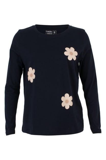 3404D1|CREAM DAISY ON NAVY