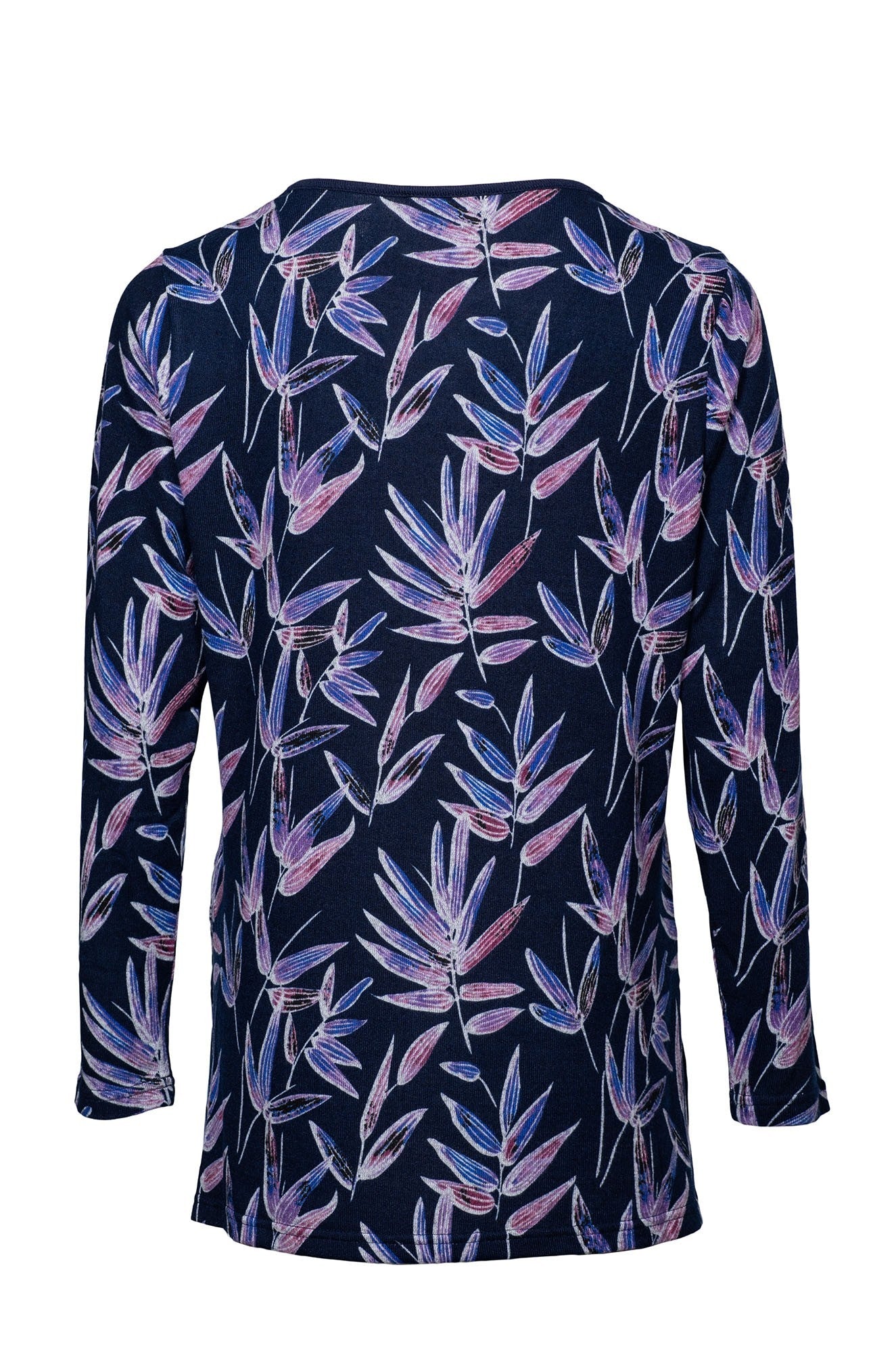 7896D1|NAVY PINK LEAVES