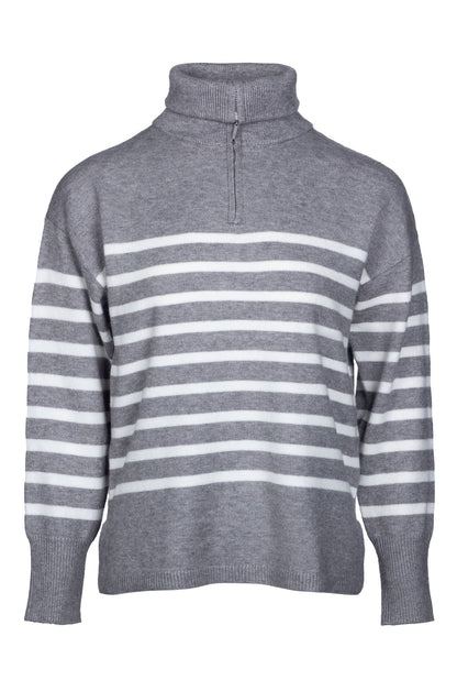 7324B1|SILVER MARLE/IVORY STRIPE