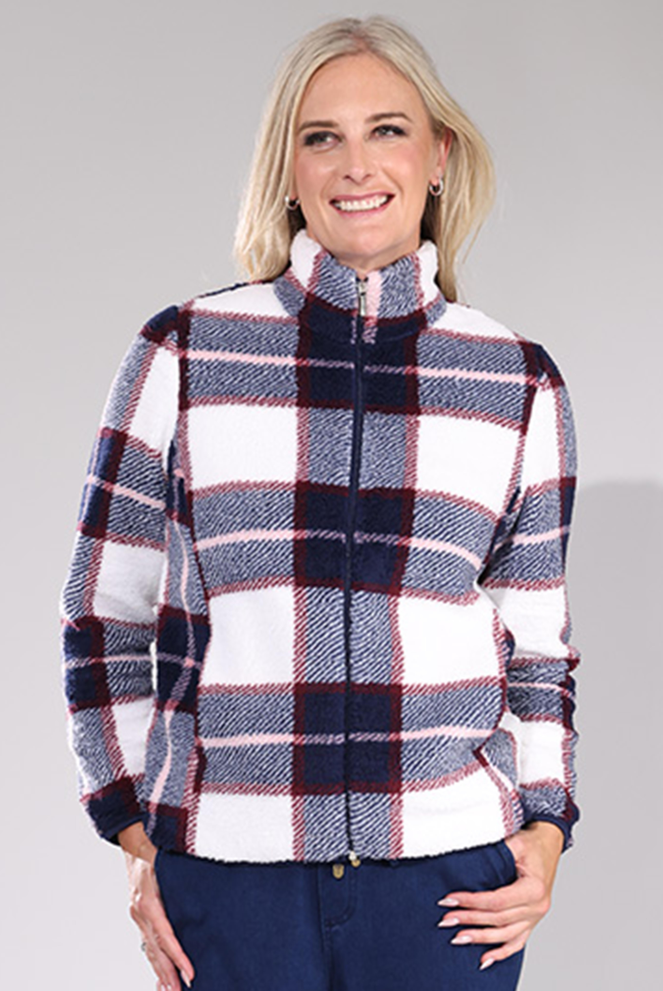 3422D1|NAVY PINK CHECK