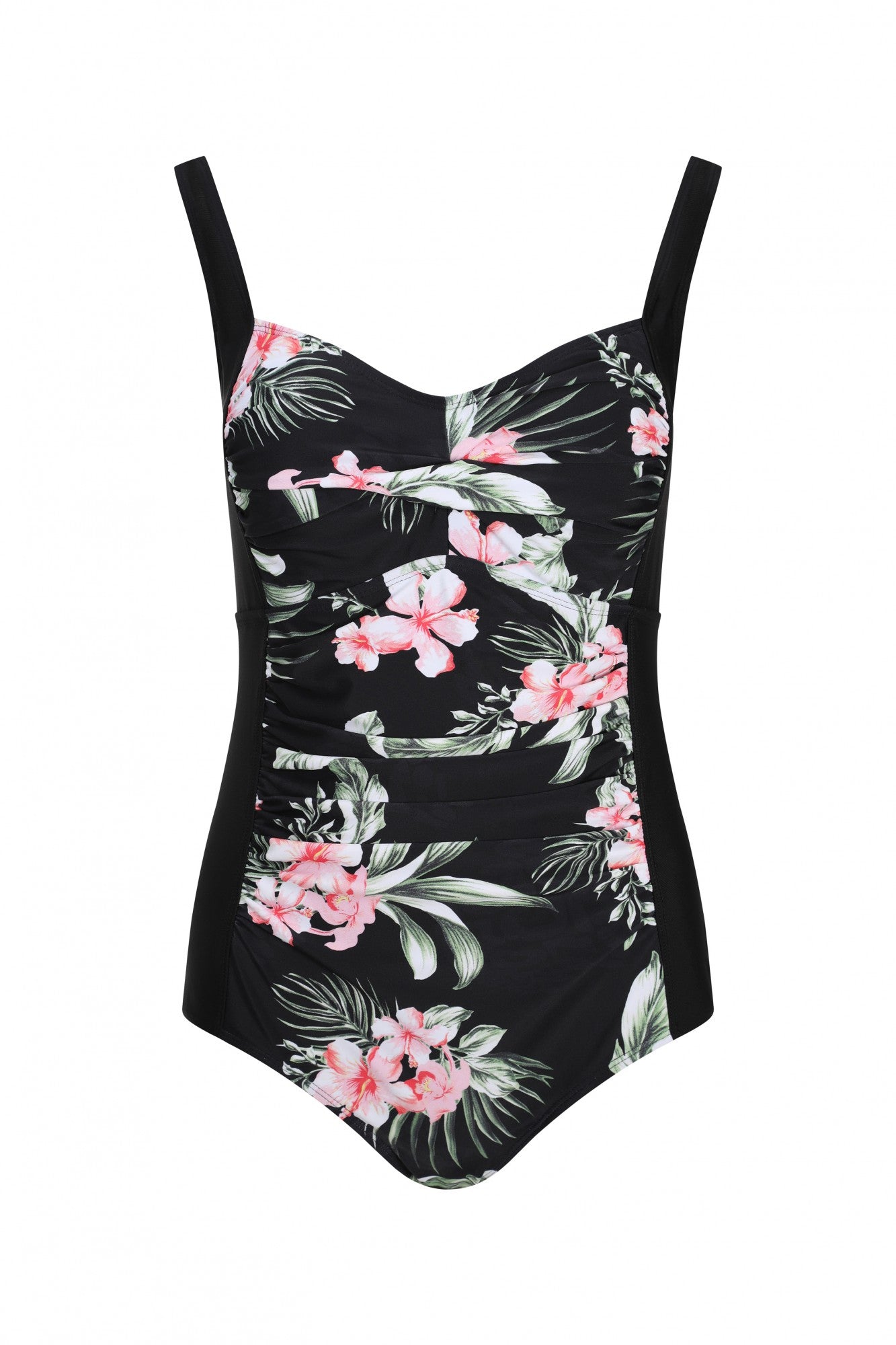 Swimsuit with adjustable straps | Blk Pink Hibiscus | 0706PP ...