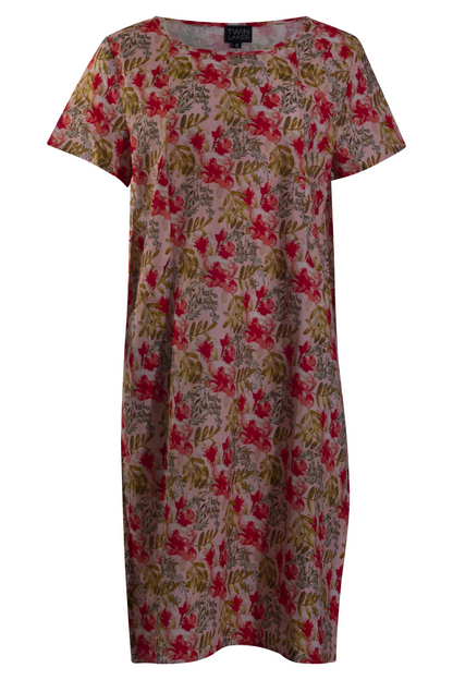 Cotton Linen Blend Dress | Coral Pink Garden | 6561YY – Ballentynes ...