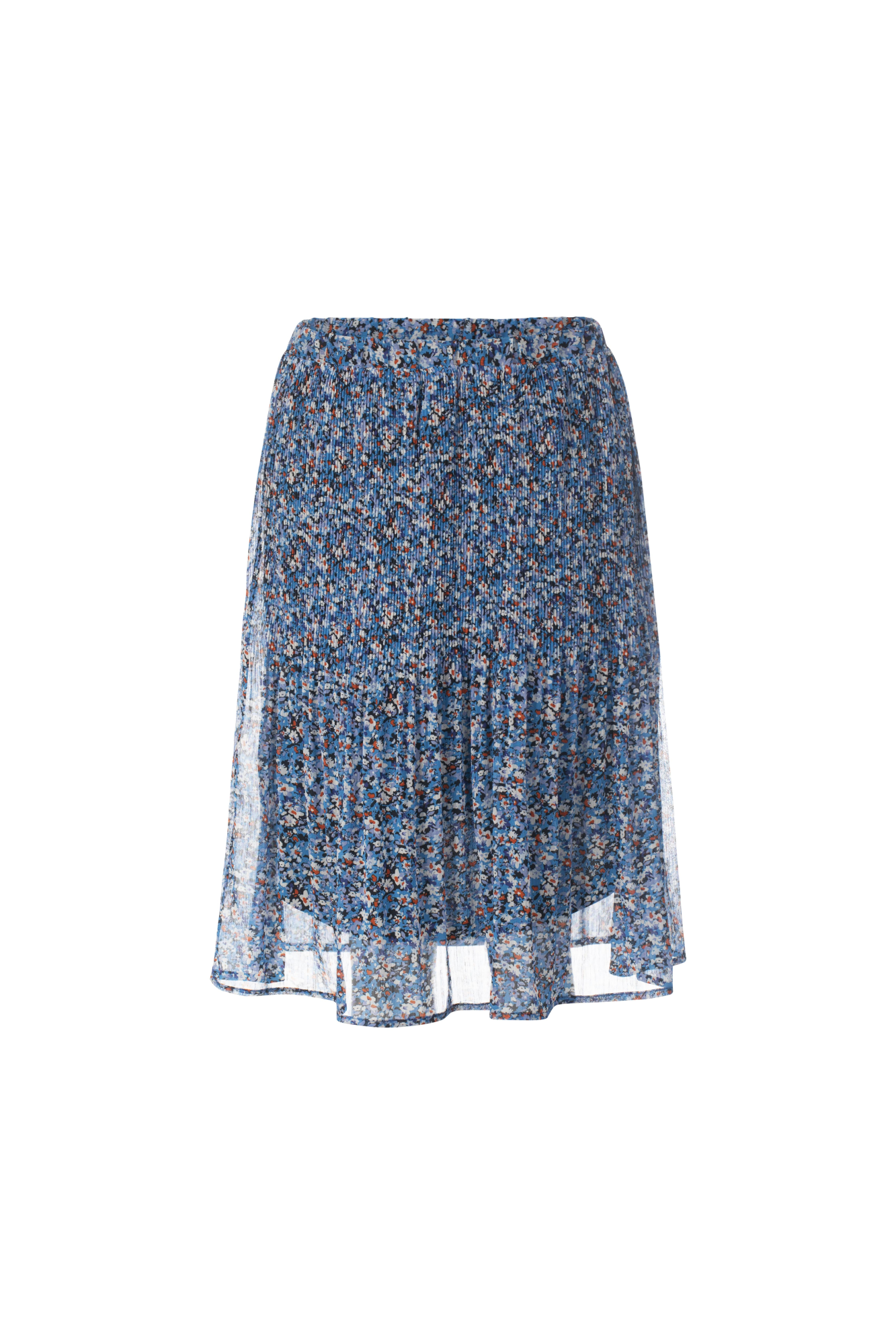 Mini Pleat printed Chiffon Skirt | Blues Orange Ditsy | 8579YY ...