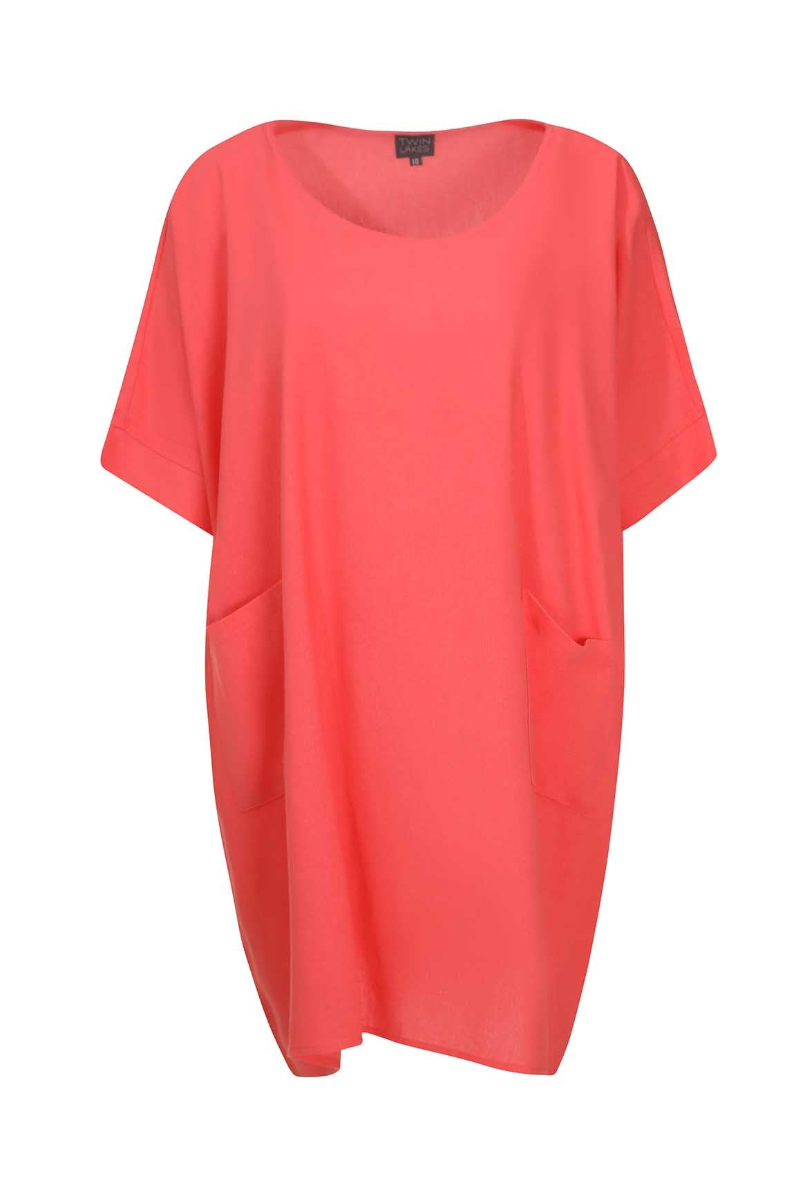 Oversized Linen Blend Tunic | CORAL | 6773YR – Ballentynes Fashion Central