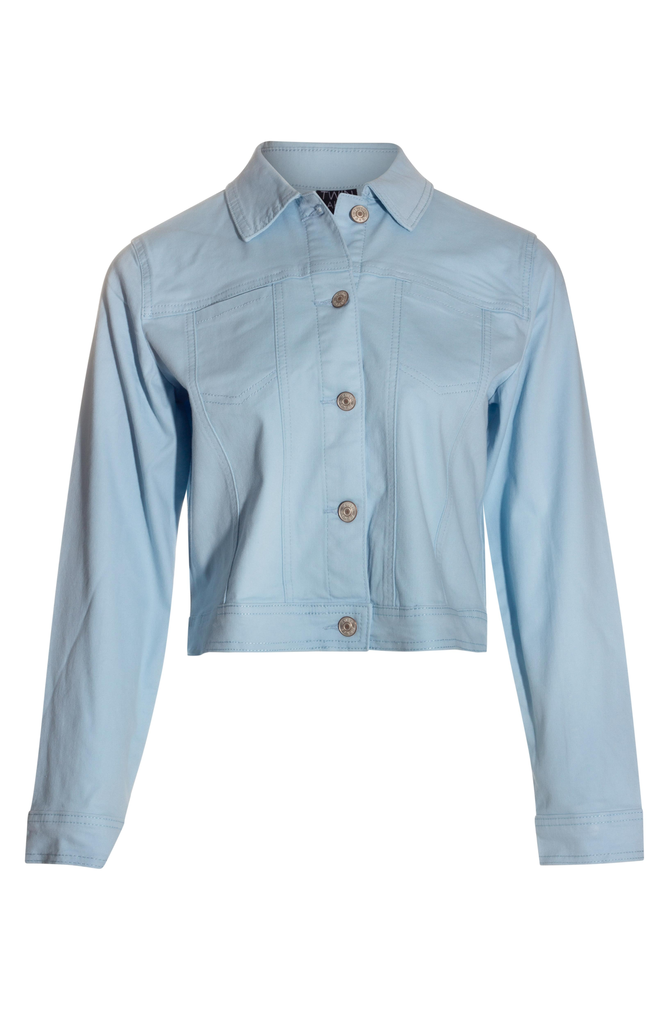 Coloured Cotton Blend Crop Jacket | ICE BLUE | 6921YY – Ballentynes ...